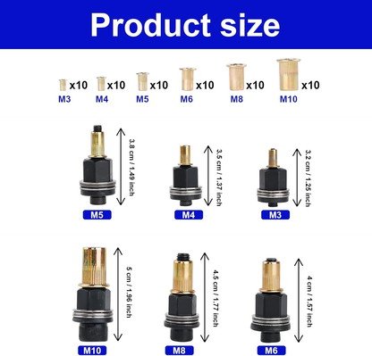 🔩 Heavy-Duty Rivet Nut Kit – M3–M10