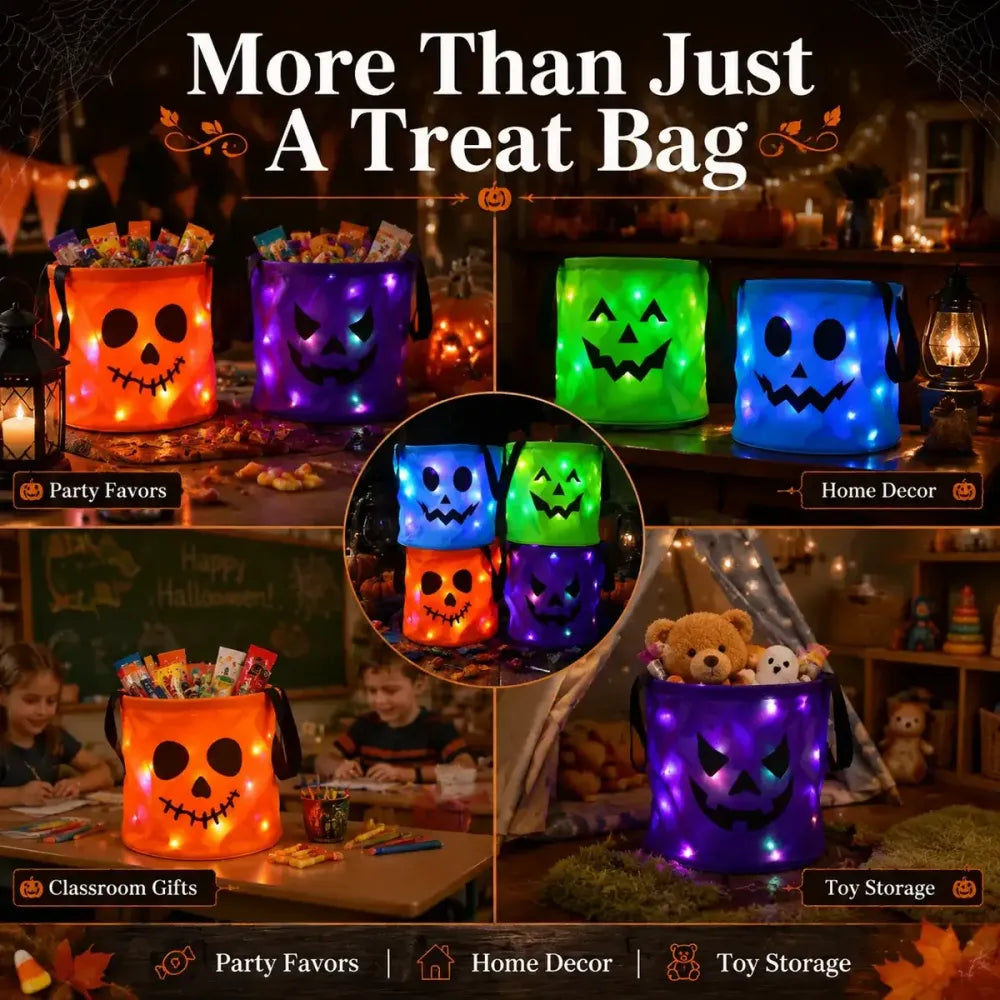 Light-Up Halloween Candy Bucket Set