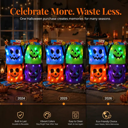 Light-Up Halloween Candy Bucket Set