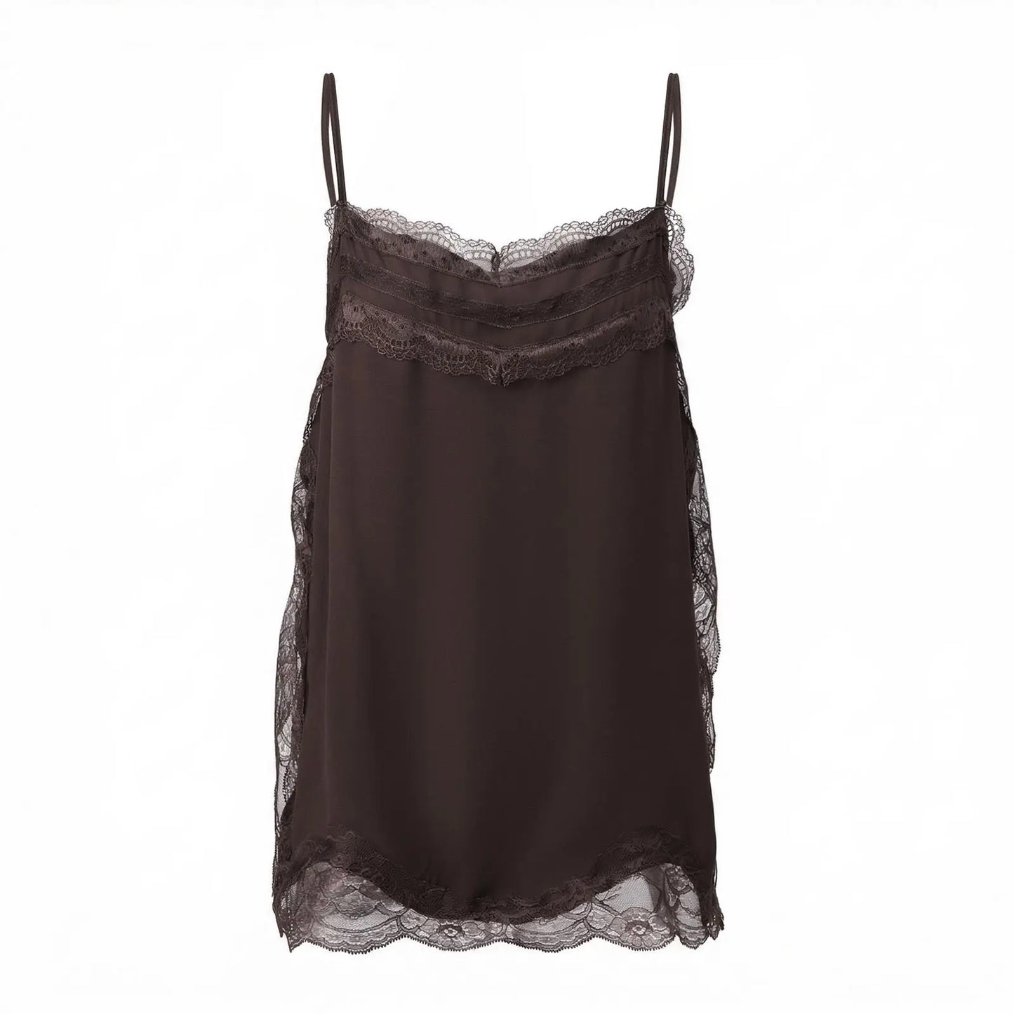 Women's Lace Camisole Vest, Stylish Top with Side Slits