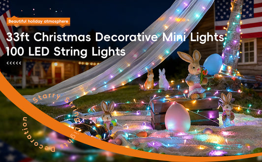 ✨11,5m Lichterkette, 100 LED Stecker für Außenbereich Lichterkette-8 Modi