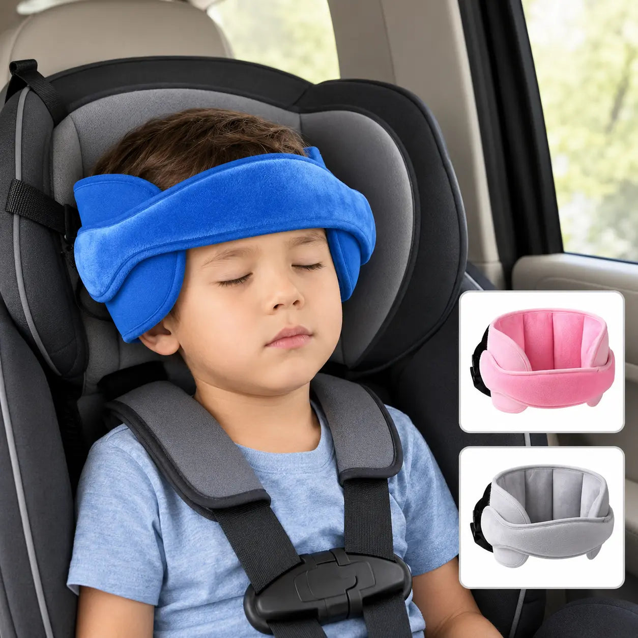 Soft Plush Adjustable Car Seat Head Support Strap