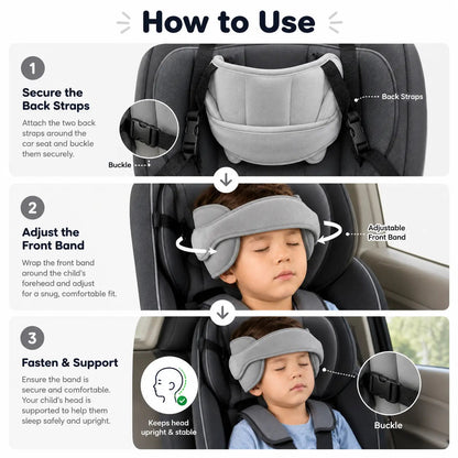 Soft Plush Adjustable Car Seat Head Support Strap