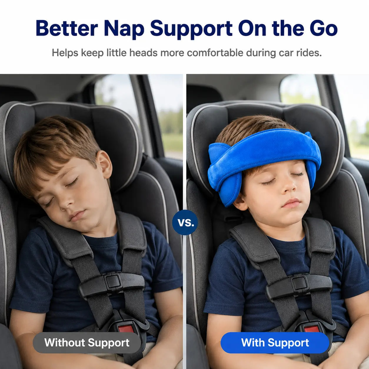Soft Plush Adjustable Car Seat Head Support Strap
