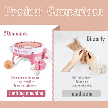 48-Needle Smart Knitting Machine with Row Counter