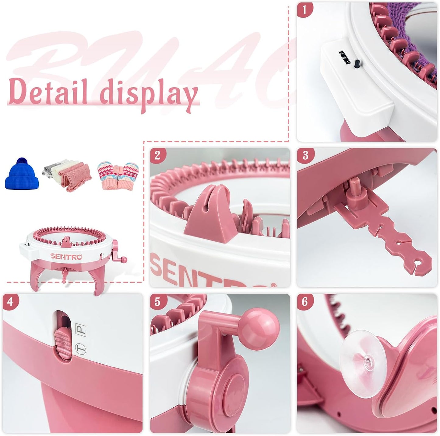 48-Needle Smart Knitting Machine with Row Counter