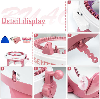 48-Needle Smart Knitting Machine with Row Counter