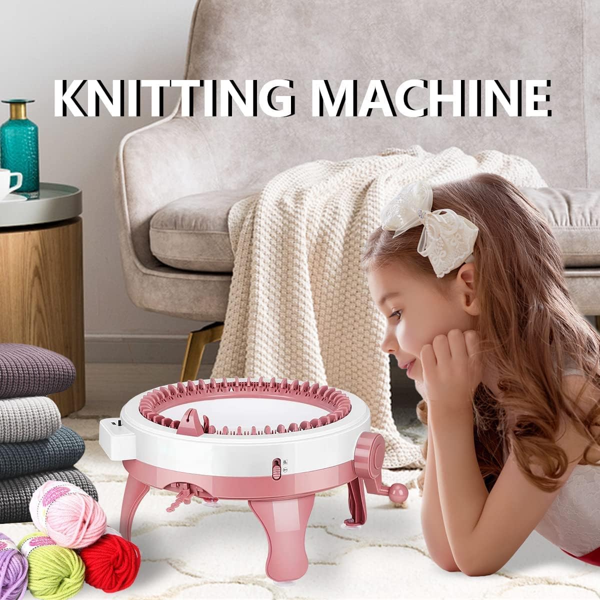 48-Needle Smart Knitting Machine with Row Counter