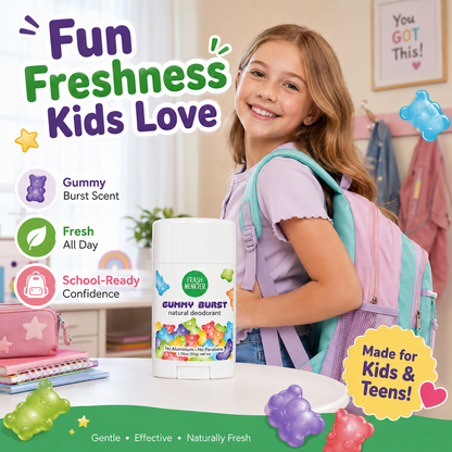 🌿Natural Deodorant for Kids & Teens, Aluminum Free, Paraben Free, Hypoallergenic Deodorant