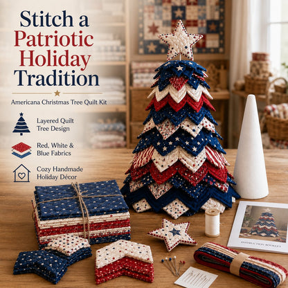 🎃 Halloween Patchwork Tree Quilt Kit – Easy Layered Fabric Holiday Décor