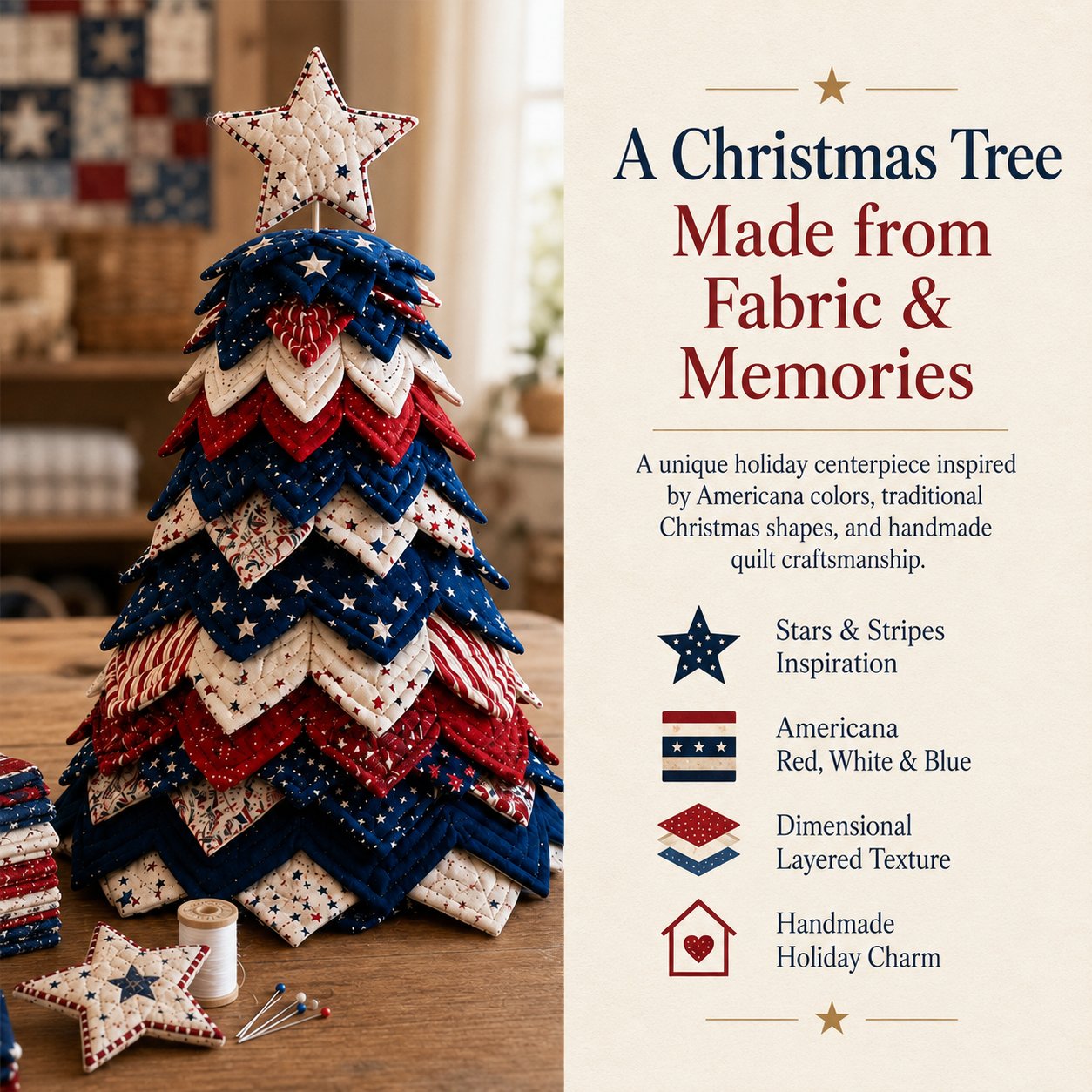 🎃 Halloween Patchwork Tree Quilt Kit – Easy Layered Fabric Holiday Décor