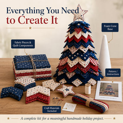 🎃 Halloween Patchwork Tree Quilt Kit – Easy Layered Fabric Holiday Décor