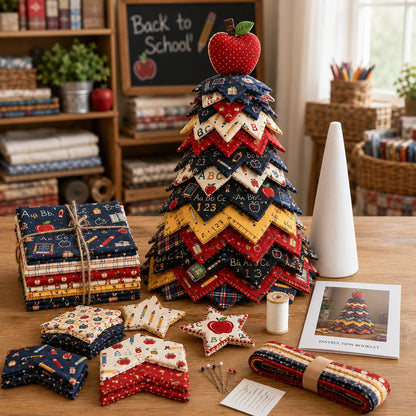 🎃 Halloween Patchwork Tree Quilt Kit – Easy Layered Fabric Holiday Décor
