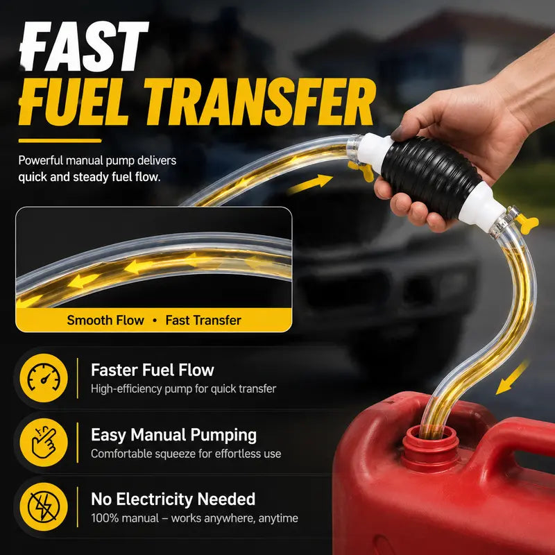 🛢️Manual Siphon Pump Kit with 1.5M Hose