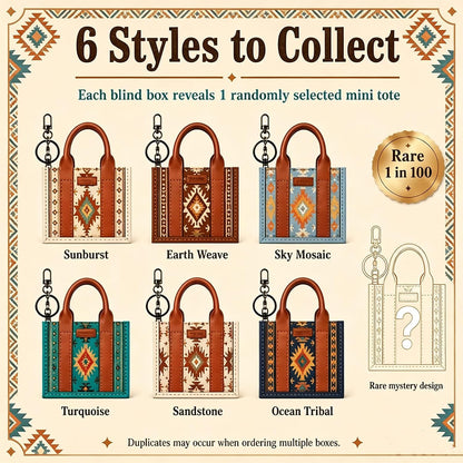 Southwestern Mini Tote Blind Box | Mystery Key Charm Collection