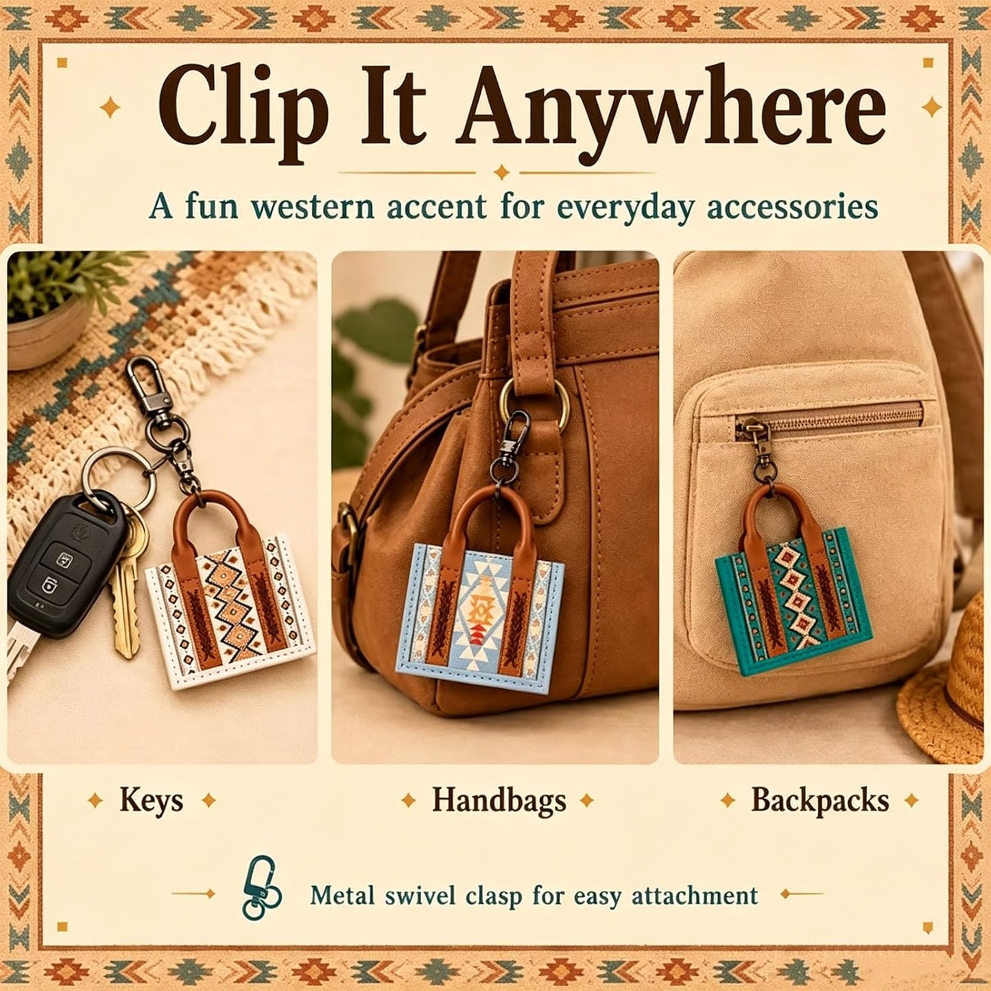 Southwestern Mini Tote Blind Box | Mystery Key Charm Collection
