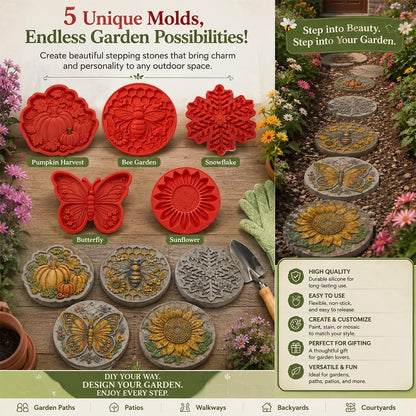 🌻 Reusable Garden Stepping Stone Mold | DIY Concrete Art Mold