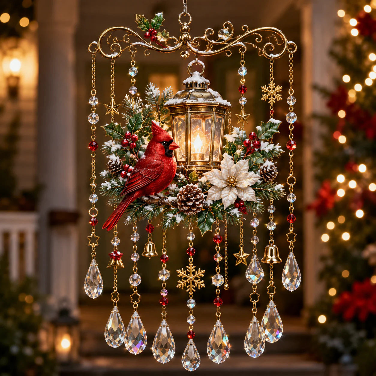 Handmade Christmas Stained Glass Window Hanging