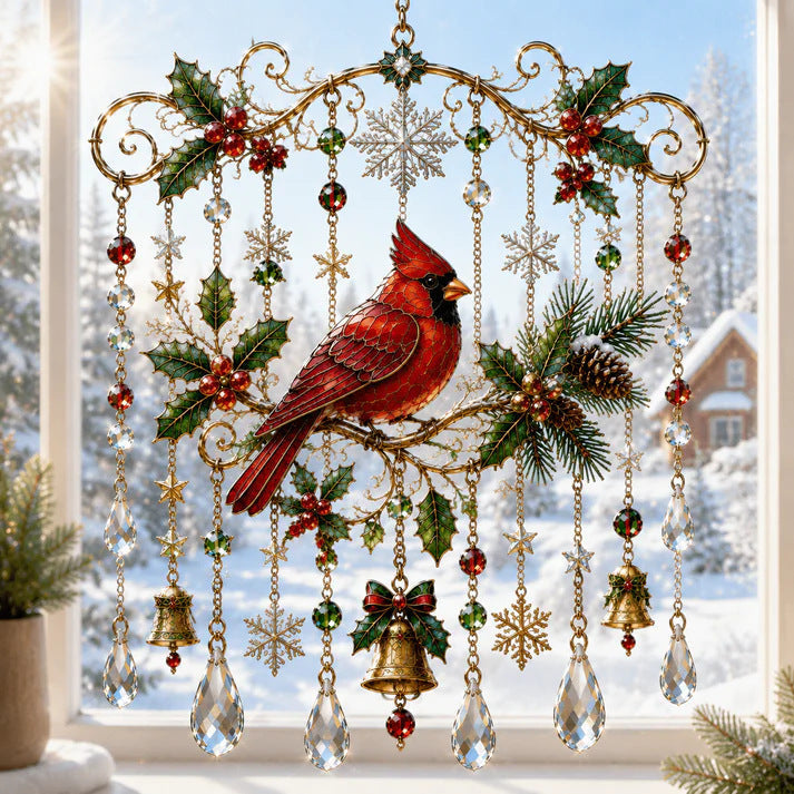 Handmade Christmas Stained Glass Window Hanging