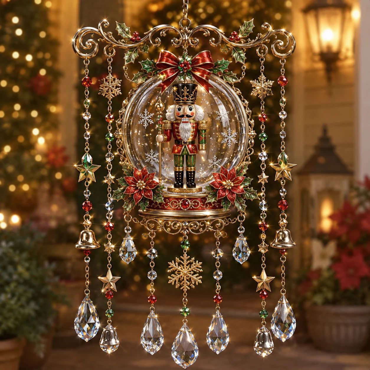 Handmade Christmas Stained Glass Window Hanging