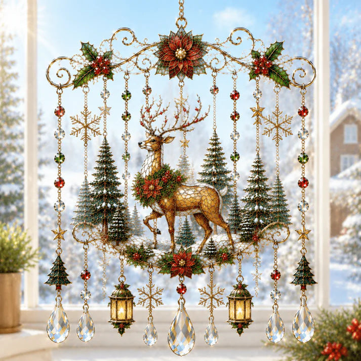 Handmade Christmas Stained Glass Window Hanging