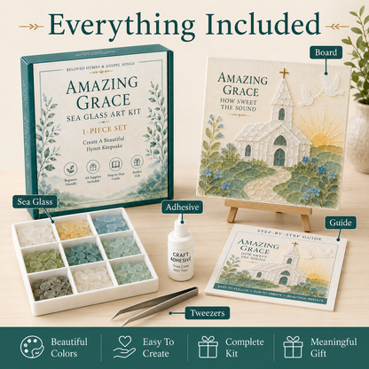 🎵 Beloved Hymns & Gospel Songs Sea Glass Art Kit