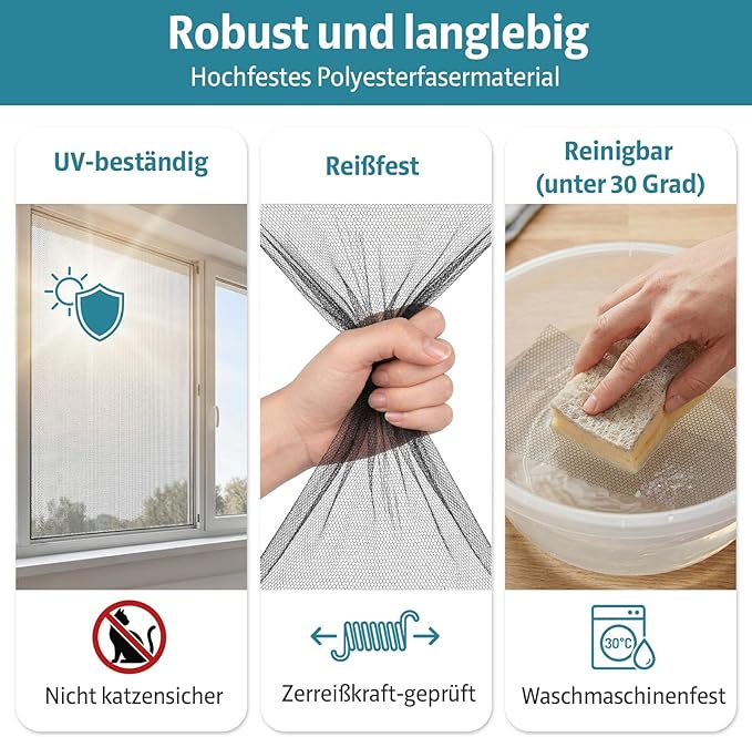 Fliegengitter für Fenster 4 Stück 130x150 cm