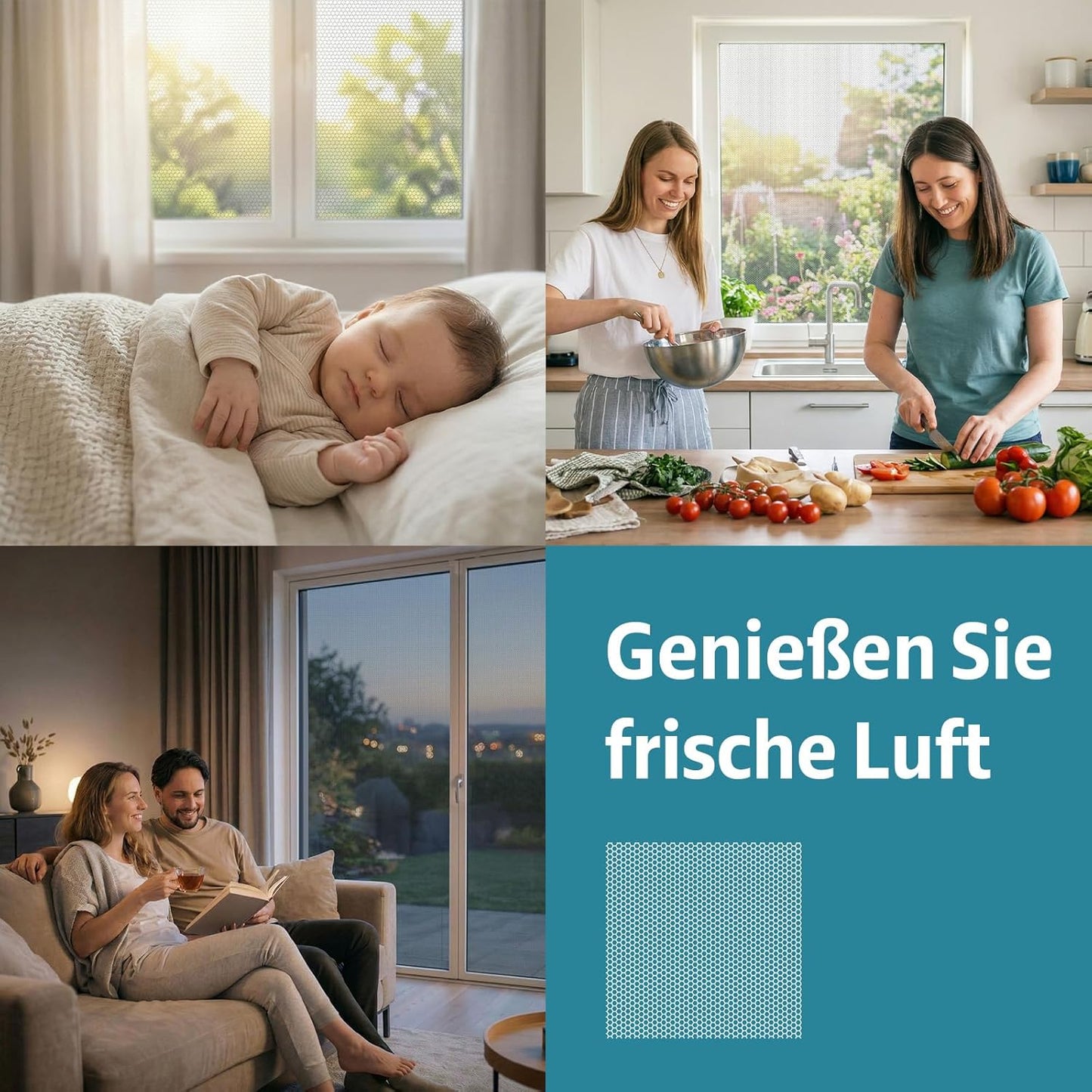 Fliegengitter für Fenster 4 Stück 130x150 cm