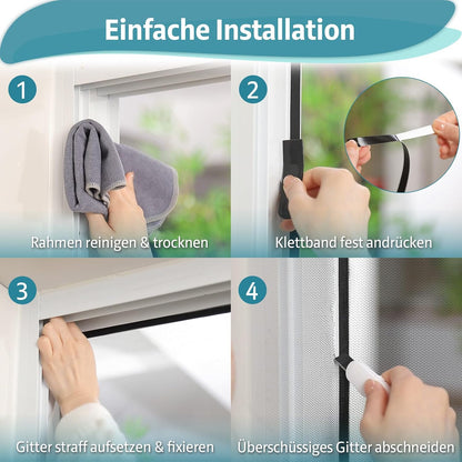 Fliegengitter für Fenster 4 Stück 130x150 cm