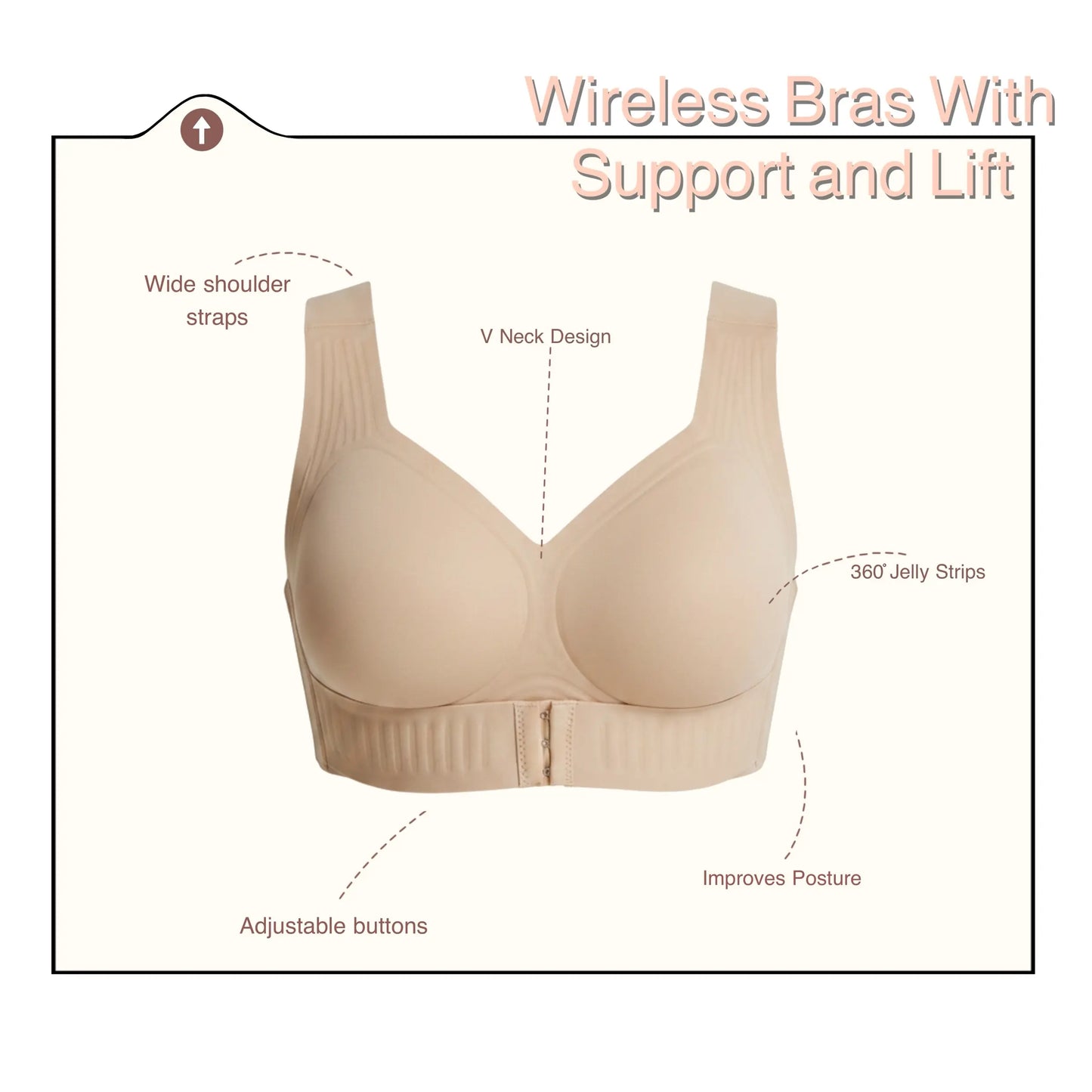 iBraStar Wireless Mesh Support Bra – Removable Pads