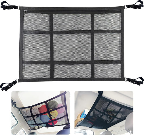 Car Ceiling Cargo Net – Roof Storage Organizer for SUV, Van & Campervan