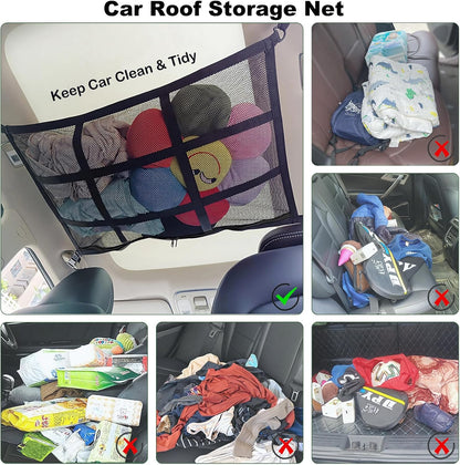 Car Ceiling Cargo Net – Roof Storage Organizer for SUV, Van & Campervan