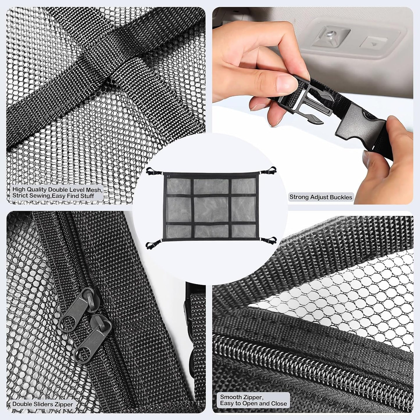 Car Ceiling Cargo Net – Roof Storage Organizer for SUV, Van & Campervan