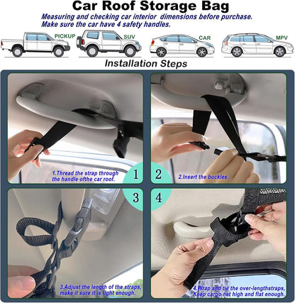 Car Ceiling Cargo Net – Roof Storage Organizer for SUV, Van & Campervan