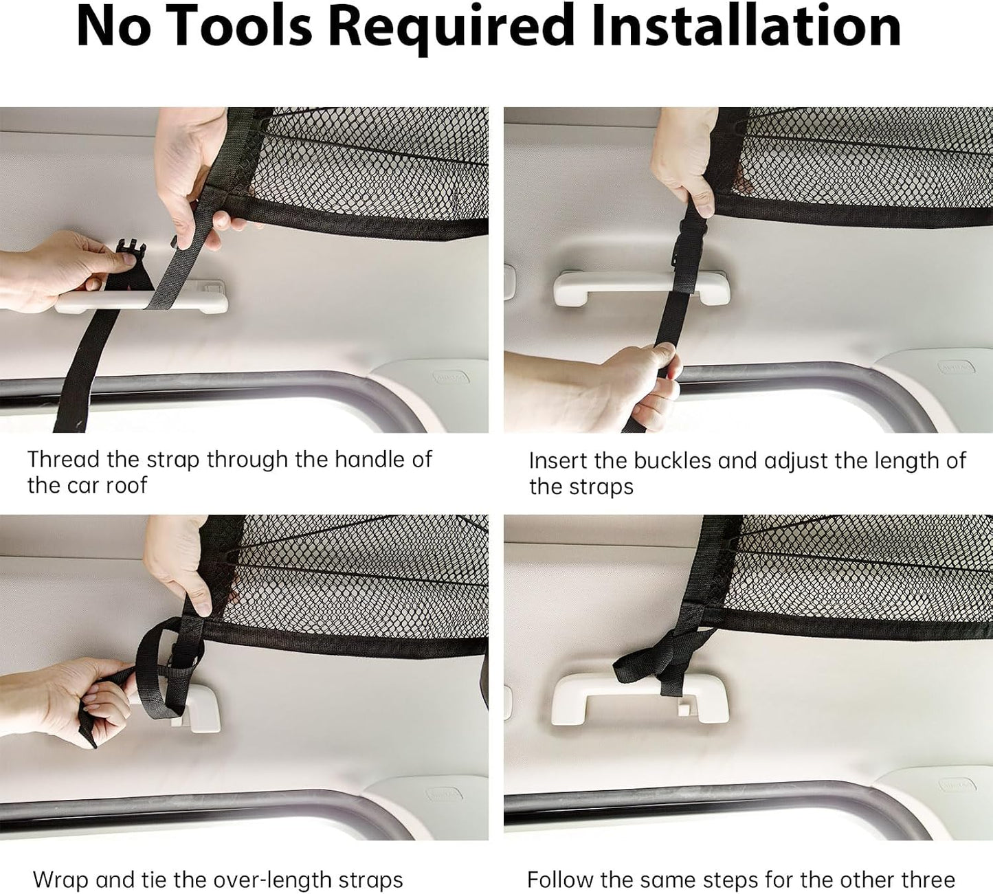 Car Ceiling Cargo Net – Double Layer Zippered Roof Organizer with Anti-Fall Design