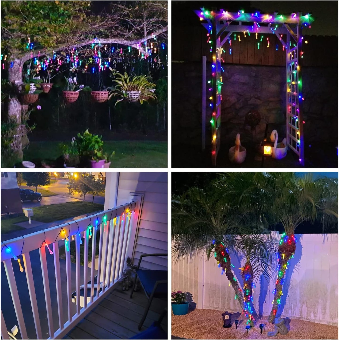 Guirnalda de luces solares con forma de lágrima