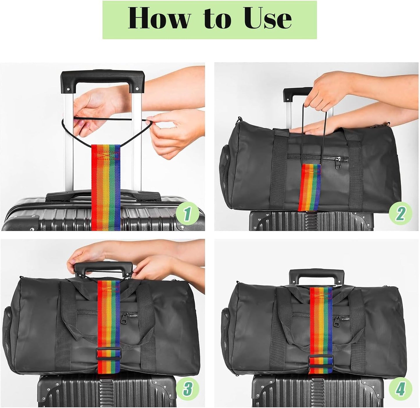 2 Pack Multi Use Strong Adjustable Luggage Connector Straps