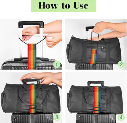 2 Pack Multi Use Strong Adjustable Luggage Connector Straps