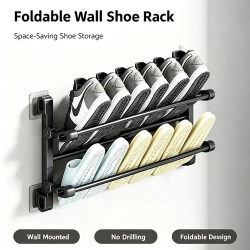Foldable Wall-Mounted Shoe Rack