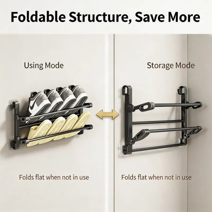 Foldable Wall-Mounted Shoe Rack
