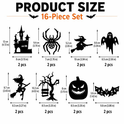 🎃Halloween LED Silhouette Wall Light Stickers, Battery Powered Peel