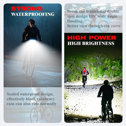 Cycle Headlight - Waterproof Safety Horn Light Kit Bright Beam Lamp LED Unit Weather Resistant Mount Gear
