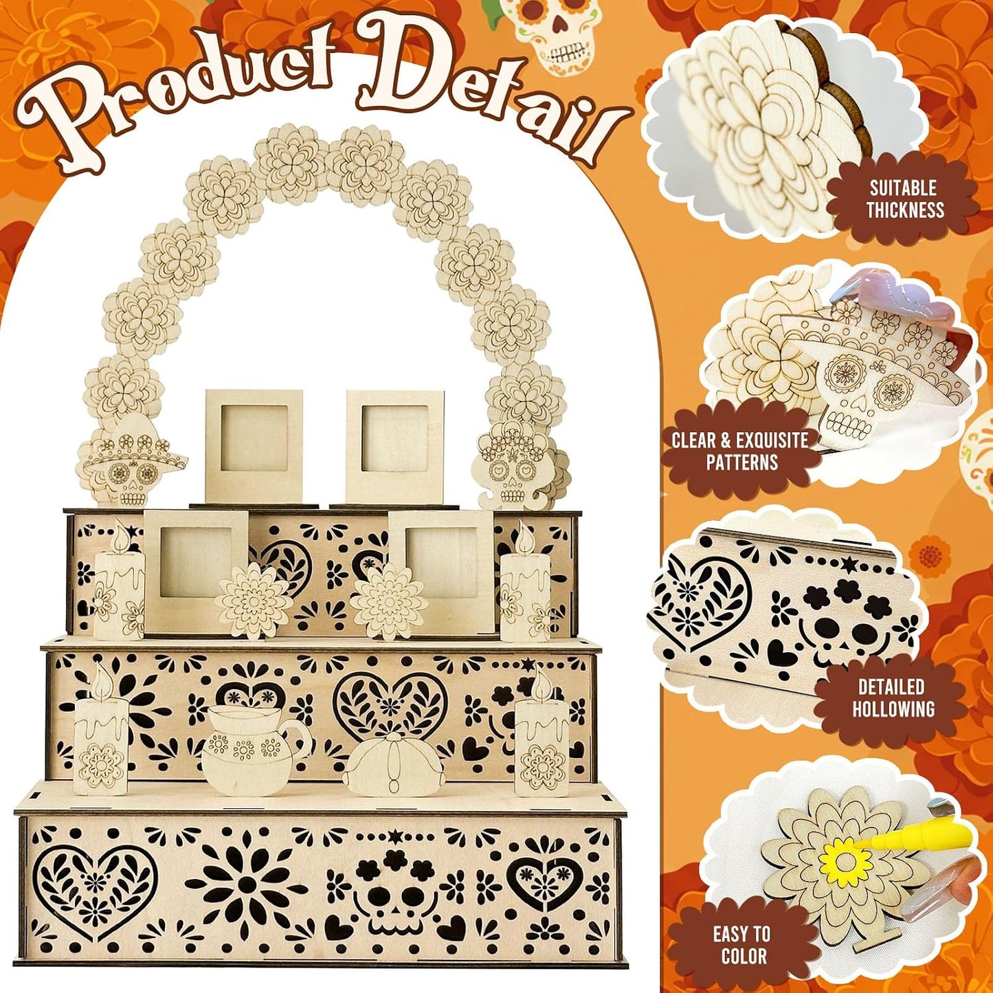 🏵️Day of the Dead Wooden Altar Display Set