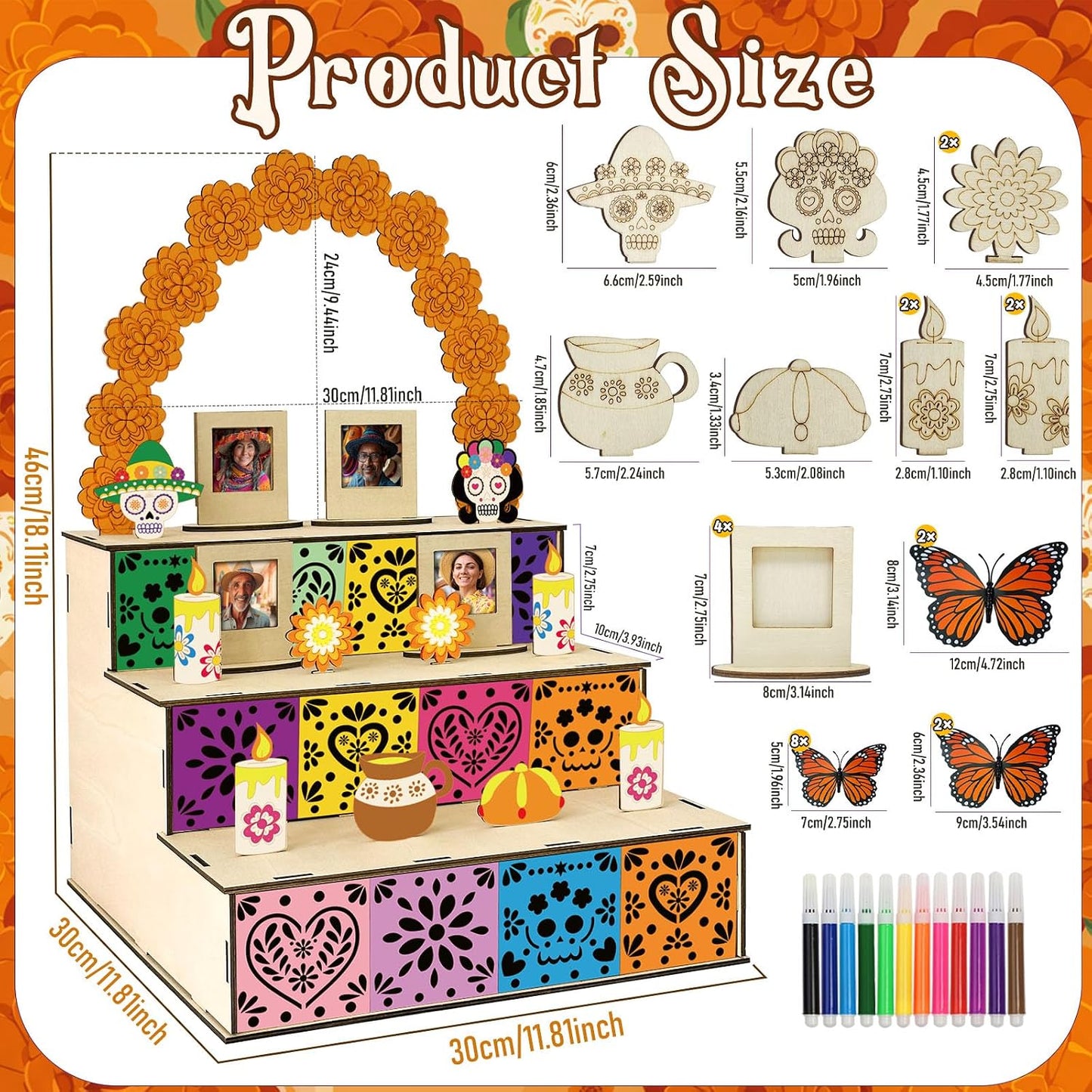 🏵️Day of the Dead Wooden Altar Display Set