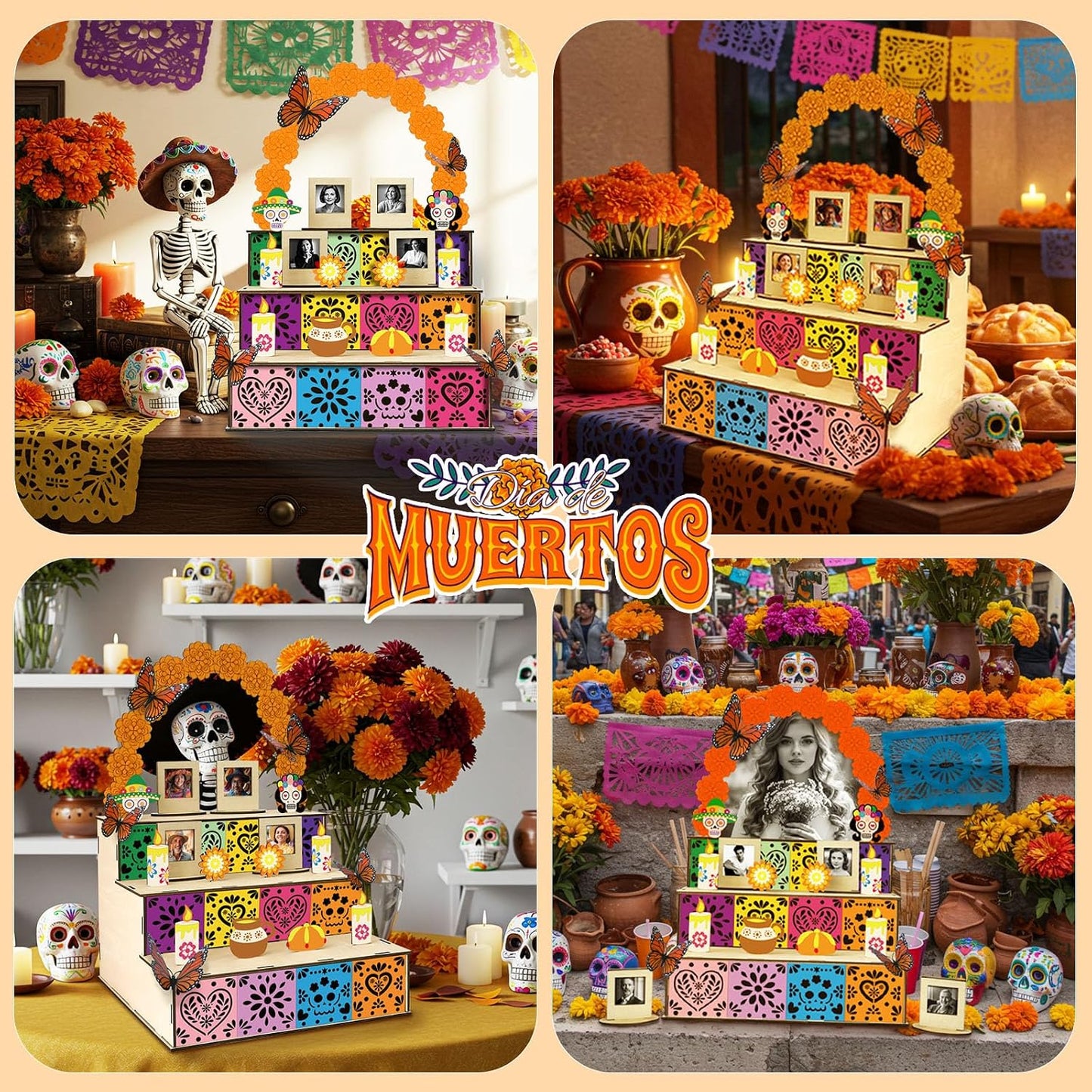 🏵️Day of the Dead Wooden Altar Display Set