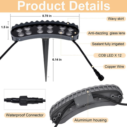 Outdoor Ring Tree Wrap Light – 360° LED Landscape Uplighting for Trees & Palms
