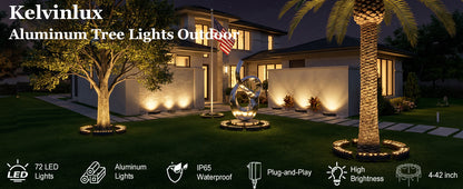 Outdoor Ring Tree Wrap Light – 360° LED Landscape Uplighting for Trees & Palms