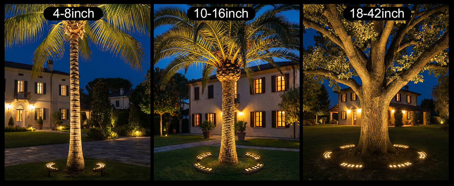 Outdoor Ring Tree Wrap Light – 360° LED Landscape Uplighting for Trees & Palms