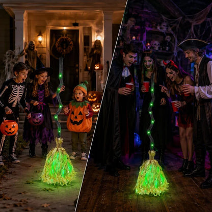 Animated Witch Broom with Lights & Spooky Sounds