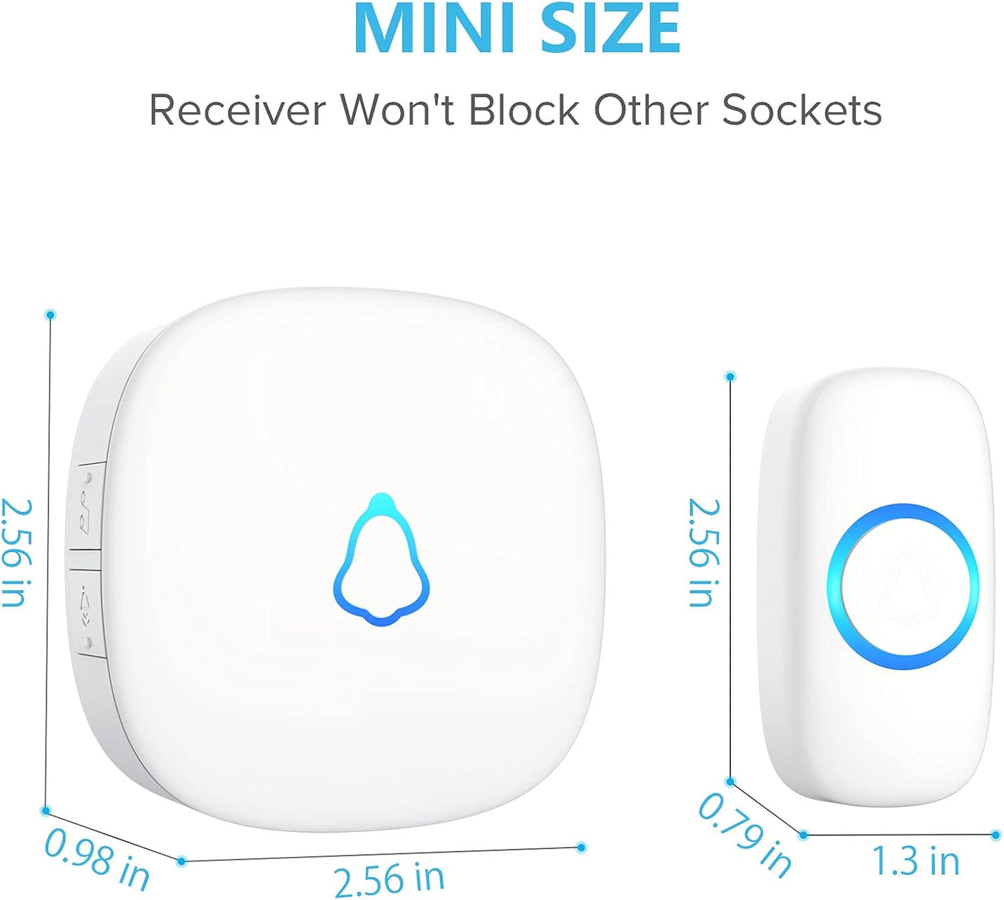 SECRUI Waterproof Wireless Doorbell – 1000ft Range, 58 Chimes, LED Alert
